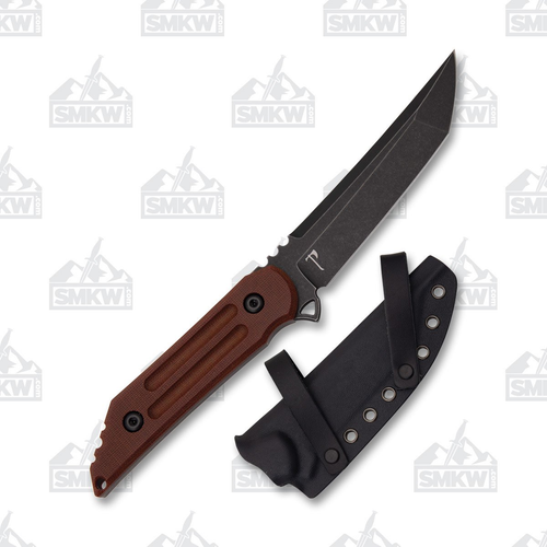 Hoback Knives Kwaiback Fixed Blade Black Blade Micarta Handle JHK009