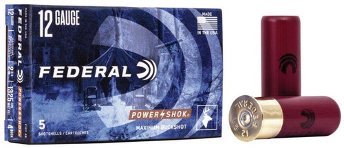 Federal Power-Shok Buckshot 12 Gauge 4 Buck Shot 5 Rounds