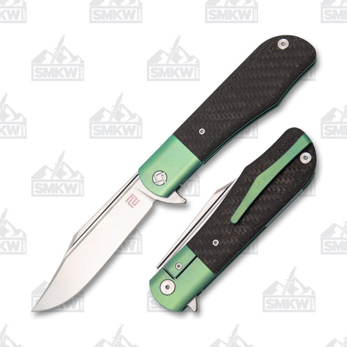 Artisan Cutlery Hyperion Folding Knife Green Titanium