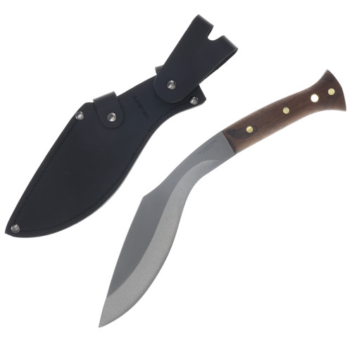 Condor Tool and Knife Heavy Duty Kukri Knife Walnut 9in Blasted Satin Blade CTK1813