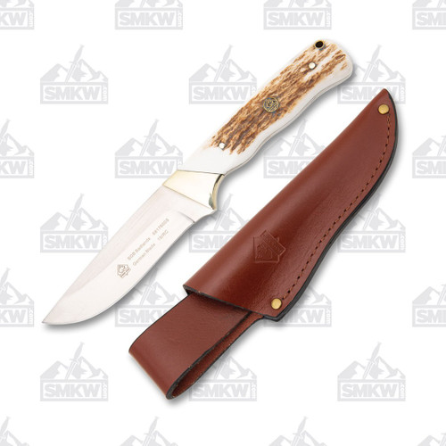 Puma SGB Badlands Stag Fixed Blade 4in Plain Satin Drop Point