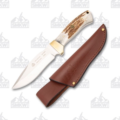 Puma SGB Highlander Stag 4.3in Plain Satin Drop Point 1