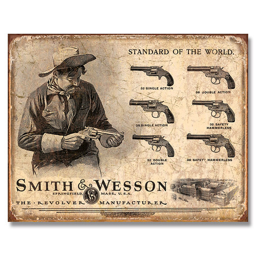 Smith & Wesson Revolver Manufacturer Tin Sign