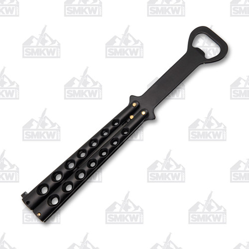 Bottle Opener Butterfly Knife Black