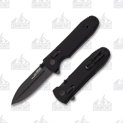 SOG Pentagon XR Folding Knife Blackout 3.6in Plain Spear Point Blade