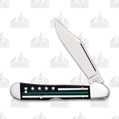 Case Stripes of Service Thin Green Line Mini CopperLock Folding Knife