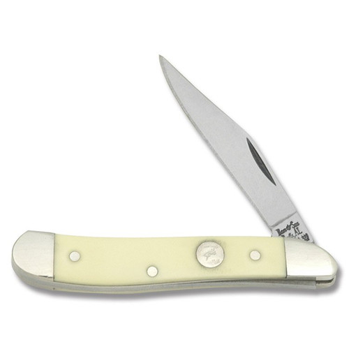 Bear & Son Yellow Delrin Peanut Folding Knife