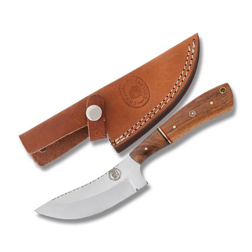 Frost Chipaway Brown Wood Skinner Fixed Blade