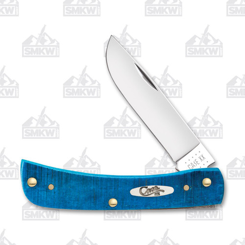 Case Caribbean Blue Bone Sawcut Jig Sod Buster Jr Folding Knife