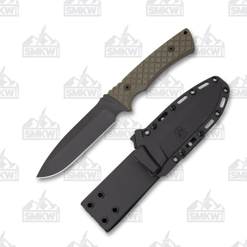 Spartan Blades Damysus Fixed Knife Green 5.5in Plain Black Drop Point 1