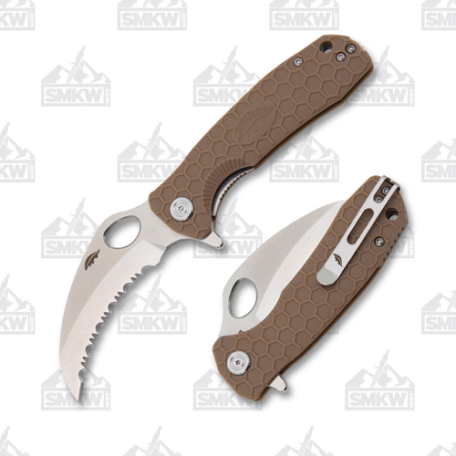 Honey Badger Medium Claw Tan Serrated