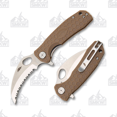 Honey Badger Claw Flipper Small Tan Serrated