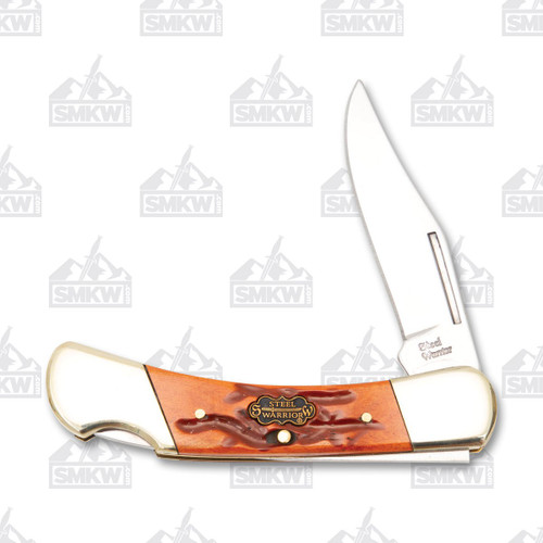 Frost Steel Warrior Chestnut Jigged Bone Lockback FRSW123CJB