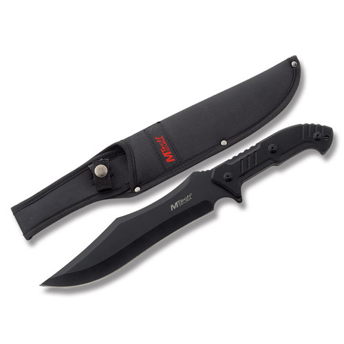 MTech 14" Clip Point Fixed Blade Knife with Carved G-10 Handle