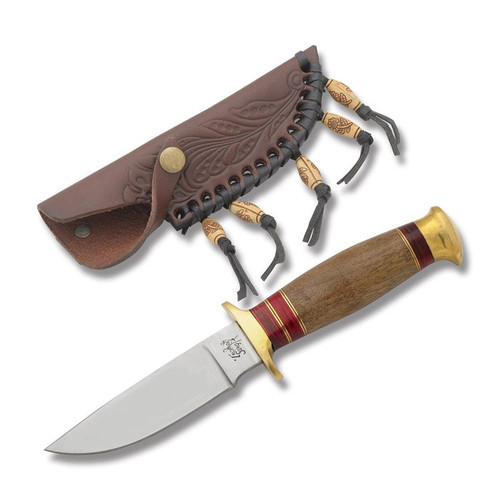 Frost Cutlery Trophy Stag Walnut Drop Point Hunter Fixed Blade