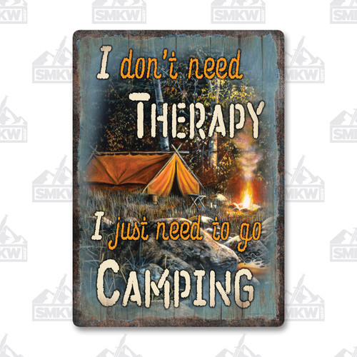 Camping Therapy Tin Sign