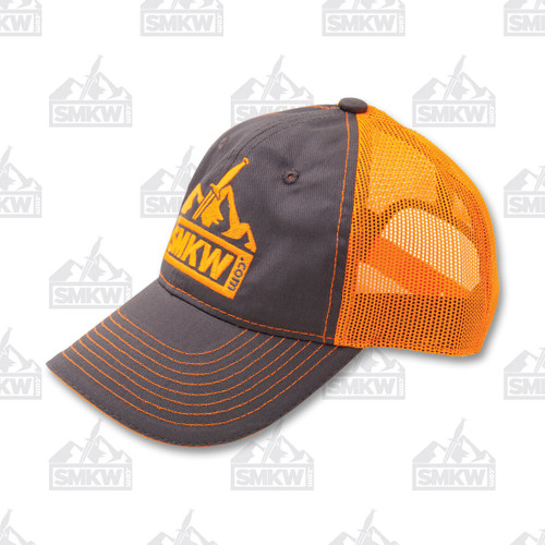 SMKW Logo Mesh Back Hat Charcoal Blaze Orange