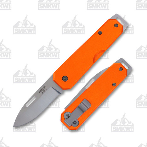 Bear & Son 110 Folding Knife Orange Open and Closed