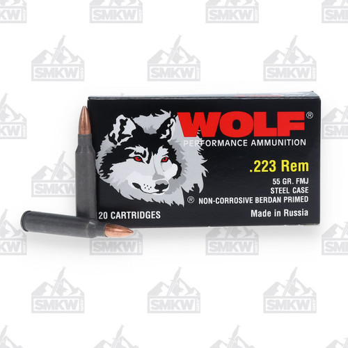 Wolf Performance .223 Remington Ammunition 55 Grain Steel 1000 Rounds FMJ