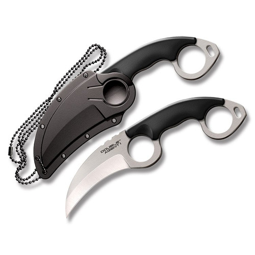 Cold Steel Double Agent I Fixed Blade Knife 3in Plain Satin Karambit CS39FK