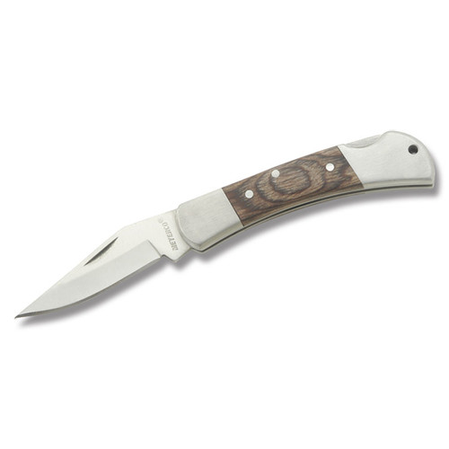 Meyerco Lockback Knife with Wood Handle and Nylon Sheath