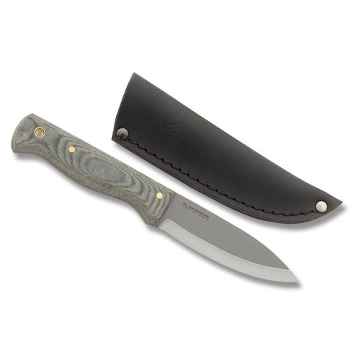 Condor Bushlore Micarta 4.3 Inch Plain Blasted Satin Drop Point with Sheath 1