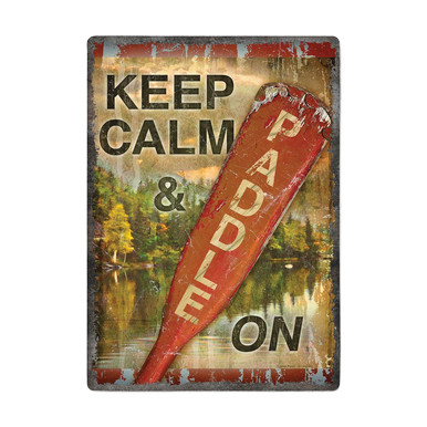 Keep Calm and Paddle On Tin Sign