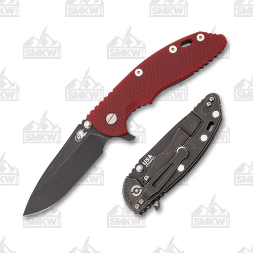 Hinderer XM-18 Red – Battle Black 3.5in Plain Battle Black Spear Point 1