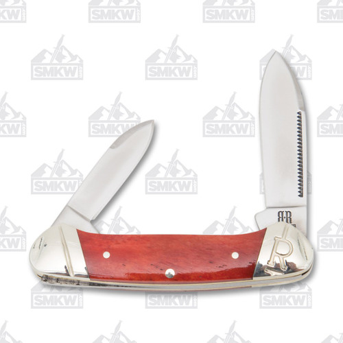 Rough Ryder Red Smooth Bone Canoe Folding Knife