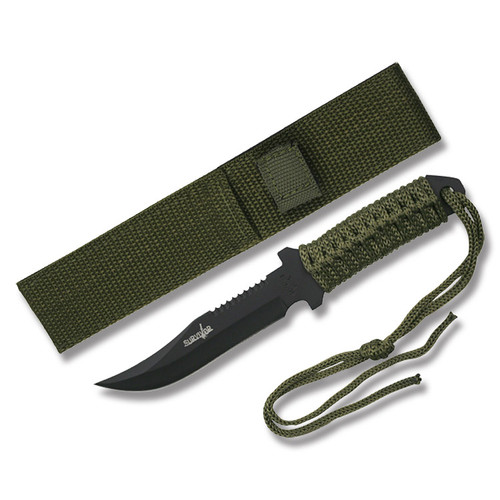 Mini Clip Point Fixed Blade Knife Cord Wrapped Handle