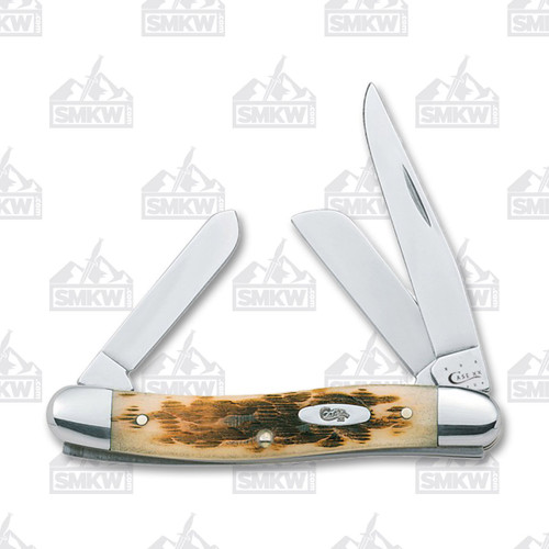 Case Amber Jigged Bone Stockman Folding Knife CA6318SS