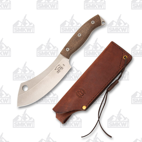 White River Camp Cleaver Fixed Blade Natural Micarta 5.5in Plain