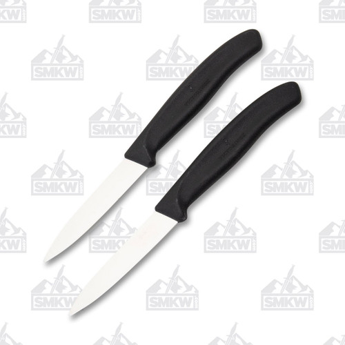 Victorinox 2 Piece Black Paring Knife Set