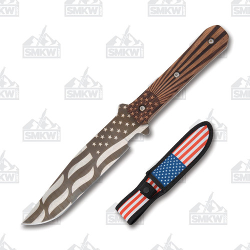 Frost Flag Fixed Blade Pakkawood Handles FRFC582