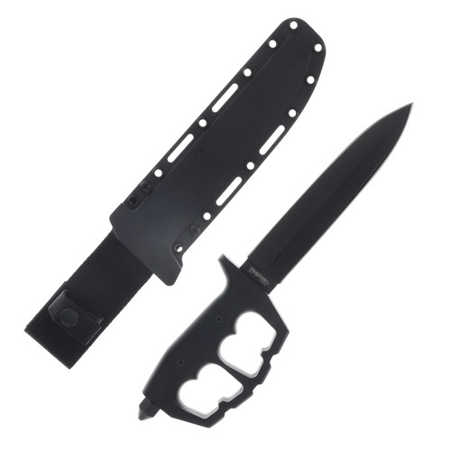 Cold Steel Chaos Double Edge Fixed Knife 7.5in Plain Black Spear Point CS80NTP