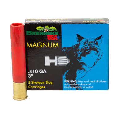 Brenneke USA Magnum 410 Guage Ammunition  3" 437 Grain Shotgun Slug 5 Cartridges