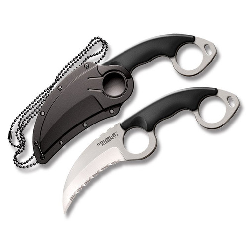 Cold Steel Double Agent I 3in Serrated Satin Karambit
