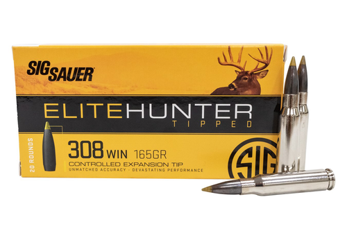 Sig Sauer Elite Hunter .308 Win 165gr Tipped GameKing Brass Ammo 20Rd
