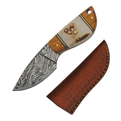 Szco Wild Stag Stubby Skinner Knife 2.5 Inch Plain Drop Point