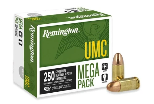 Remington UMC 9mm 115gr FMJ Brass 250 Rd Mega Pack