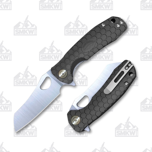 Honey Badger Knives Large Wharncleaver Black Folding Knife 3.63in Blade