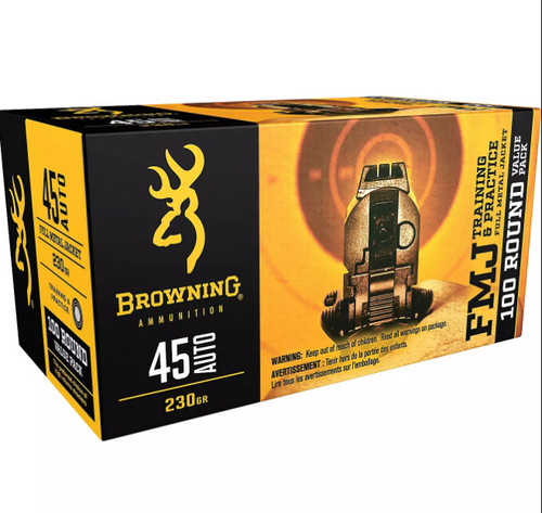 Browning 45 ACP Ammunition 230 Grain Brass 100 Rounds FMJ