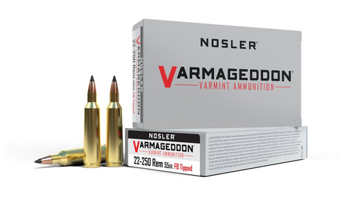 Nosler Varmageddon Ammo 22-250 Remington 55 Grain FB Tipped 20 Rounds NOS65155
