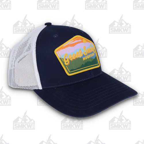 Great Smoky Mountain Mesh Snapback Hat Scout Patch Blue