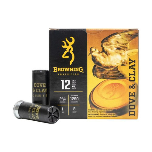 Browning Dove and Clay 12 Gauge Ammunition 2.75" 1oz #8 Shot 25 Shells B193811228