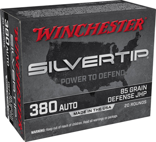 Winchester SUPER-X HANDGUN Silvertip 380 ACP Ammunition 85 Grain Brass Centerfire 20 Rounds Silvertip Defense JHP
