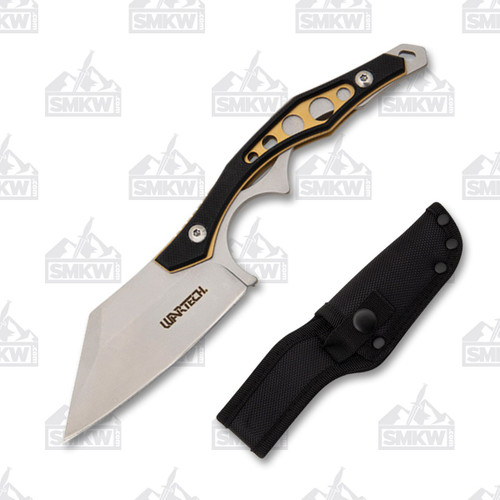 WarTech 3.25in Satin Cleaver Fixed Blade Knife Bronze