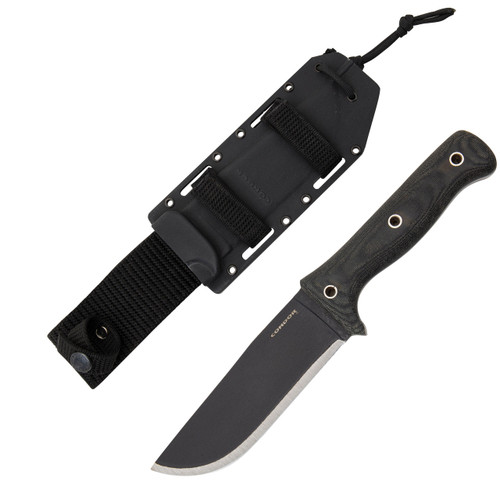 Condor Tool and Knife Crotalus Fixed Blade Black 1075/Micarta with Kydex Sheath CTK25755HC