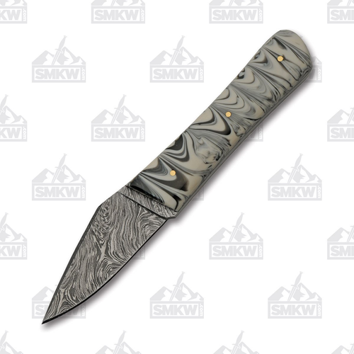 Marbled Black & White Pig Sticker Fixed Blade Knife