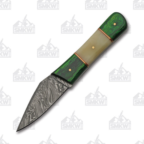 Green Wood & Bone Pig Sticker Fixed Blade Knife